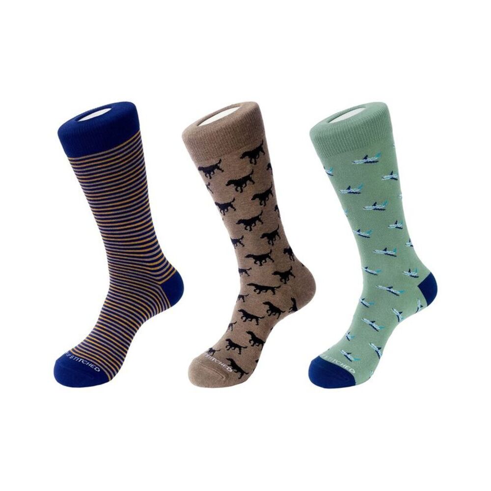 Unsimply Stitched 3-Pack Men's Crew Socks, Multicolor